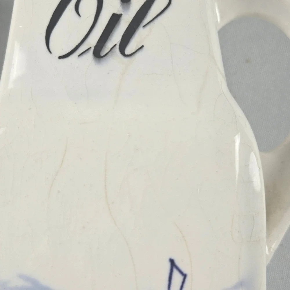 Vintage Delft Blue Holland Oil Vinegar Cruet Set Windmill Ceramic Pitchers